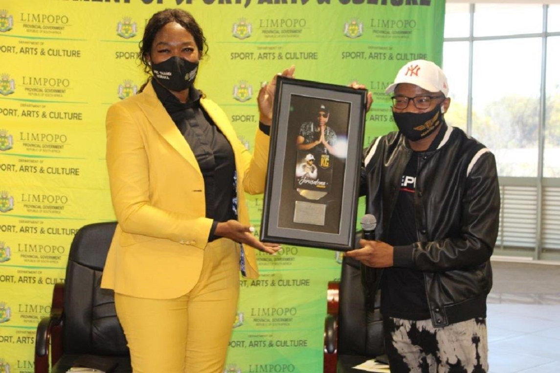 MEC Thandi Moraka hosts Jerusalema Hitmaker Kgaogelo Moagi popularly known as Master Kg as he shares his achievements with his home Province of Limpopo